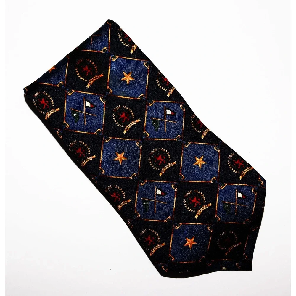 Tommy Hilfiger Men's 100% Silk Made In‎ USA Geometric Tie Necktie